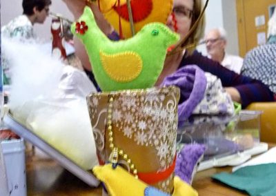 Some of the completed bird ornaments